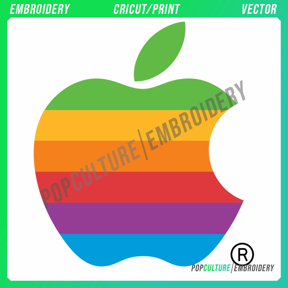 Apple Computer rainbow • Pop Culture Embroidery • Apple Computer ...