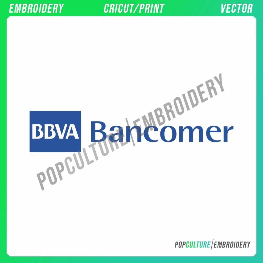 BBVA Bancomer - Official Logo For Embroidery & Vector • Pop Culture ...