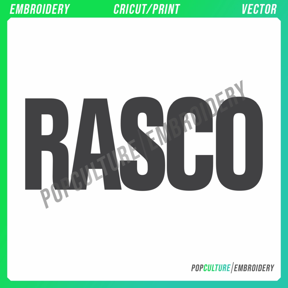 Rasco - Official Logo for Embroidery & Vector • Pop Culture Embroidery ...
